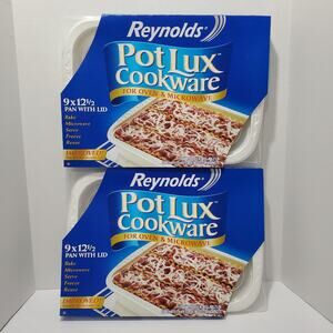 Lot of 2 Reynolds Pot Lux Cookware 9x12.5 Pan with Lid Discontinued NEW